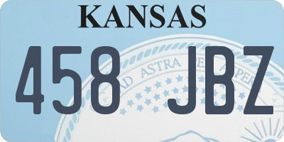 KS license plate 458JBZ