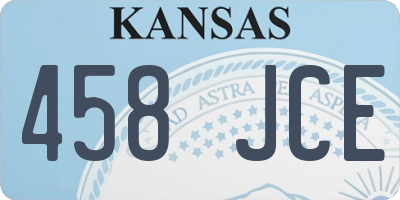 KS license plate 458JCE