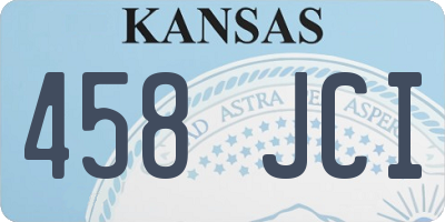 KS license plate 458JCI