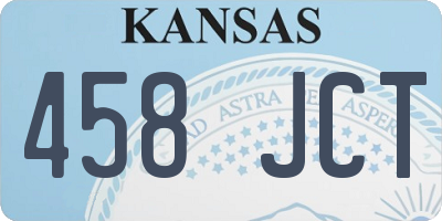 KS license plate 458JCT