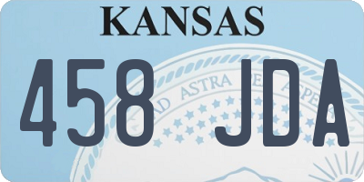 KS license plate 458JDA