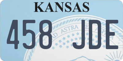 KS license plate 458JDE