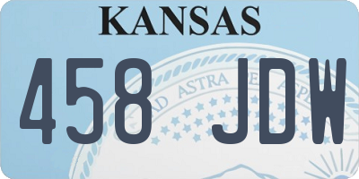 KS license plate 458JDW