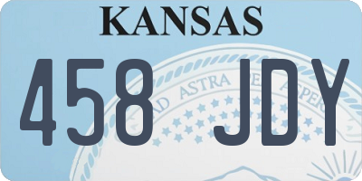 KS license plate 458JDY