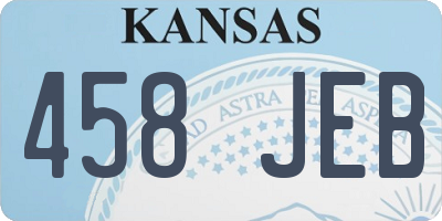 KS license plate 458JEB