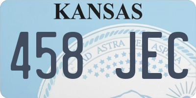KS license plate 458JEC