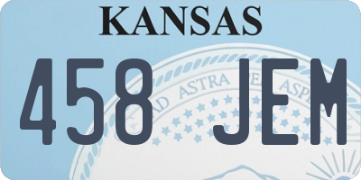 KS license plate 458JEM