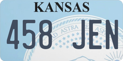 KS license plate 458JEN