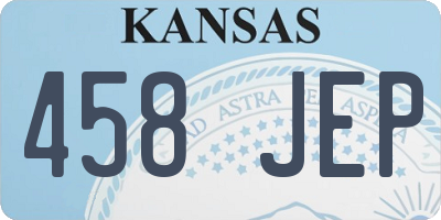 KS license plate 458JEP