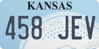 KS license plate 458JEV