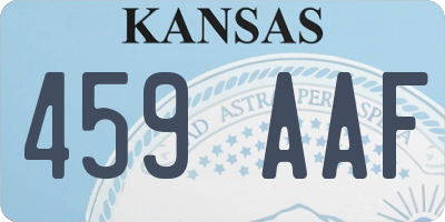 KS license plate 459AAF