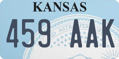 KS license plate 459AAK