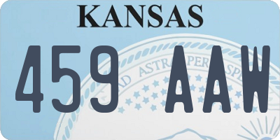 KS license plate 459AAW