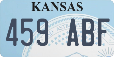 KS license plate 459ABF