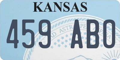 KS license plate 459ABO