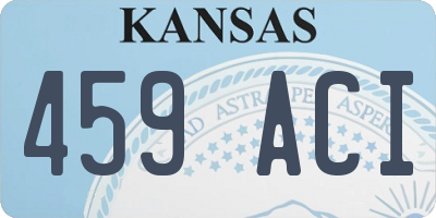 KS license plate 459ACI