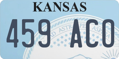 KS license plate 459ACO