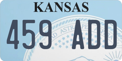 KS license plate 459ADD