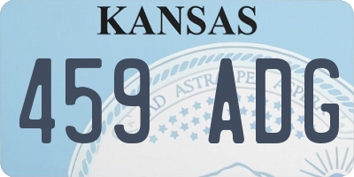 KS license plate 459ADG