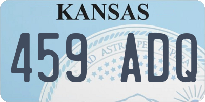 KS license plate 459ADQ