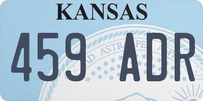 KS license plate 459ADR