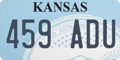 KS license plate 459ADU