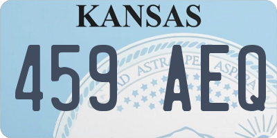 KS license plate 459AEQ