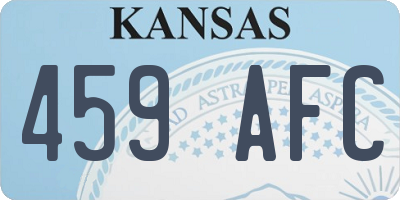 KS license plate 459AFC