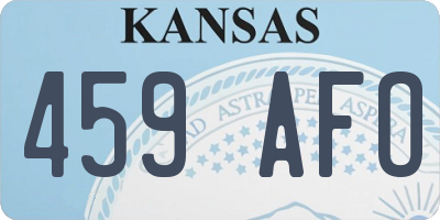 KS license plate 459AFO