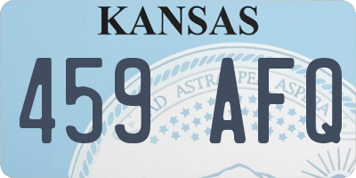 KS license plate 459AFQ