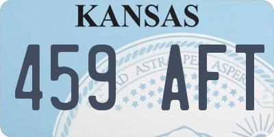 KS license plate 459AFT