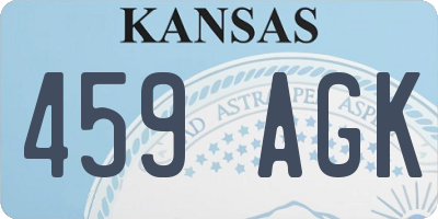 KS license plate 459AGK