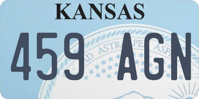 KS license plate 459AGN