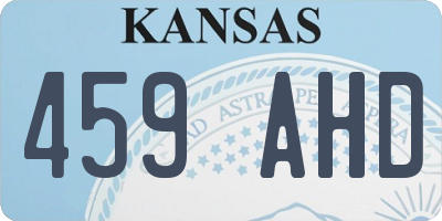 KS license plate 459AHD