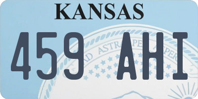 KS license plate 459AHI