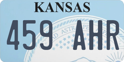 KS license plate 459AHR