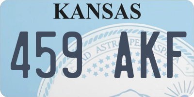 KS license plate 459AKF