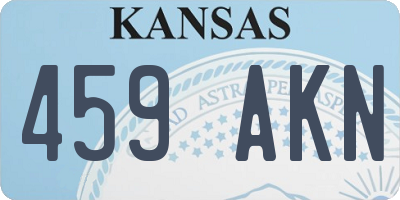 KS license plate 459AKN