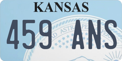 KS license plate 459ANS