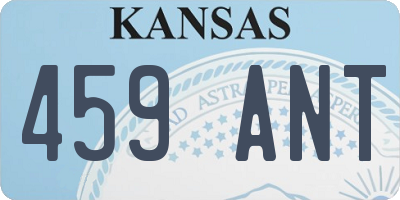 KS license plate 459ANT