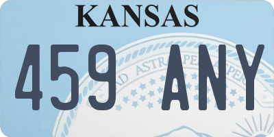 KS license plate 459ANY