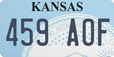 KS license plate 459AOF