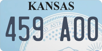 KS license plate 459AOO