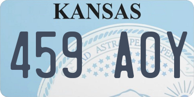 KS license plate 459AOY