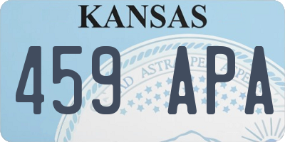KS license plate 459APA