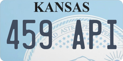 KS license plate 459API