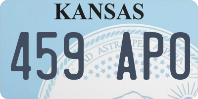 KS license plate 459APO