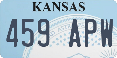 KS license plate 459APW
