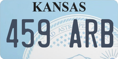 KS license plate 459ARB