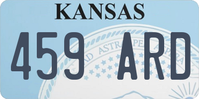 KS license plate 459ARD